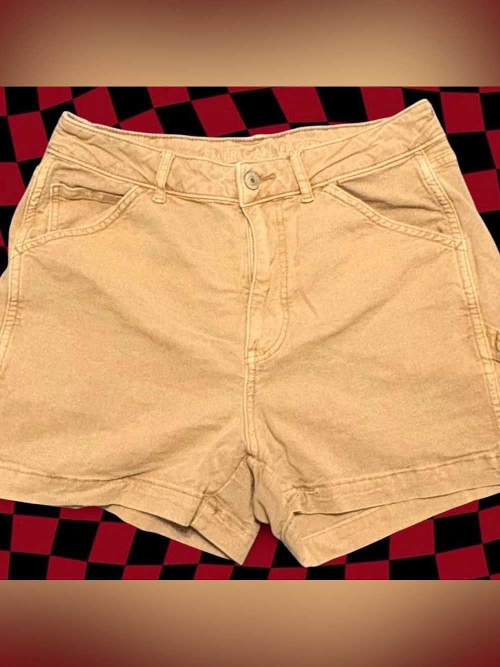 American Eagle Outfitters Tan High-Rise Denim Shorts